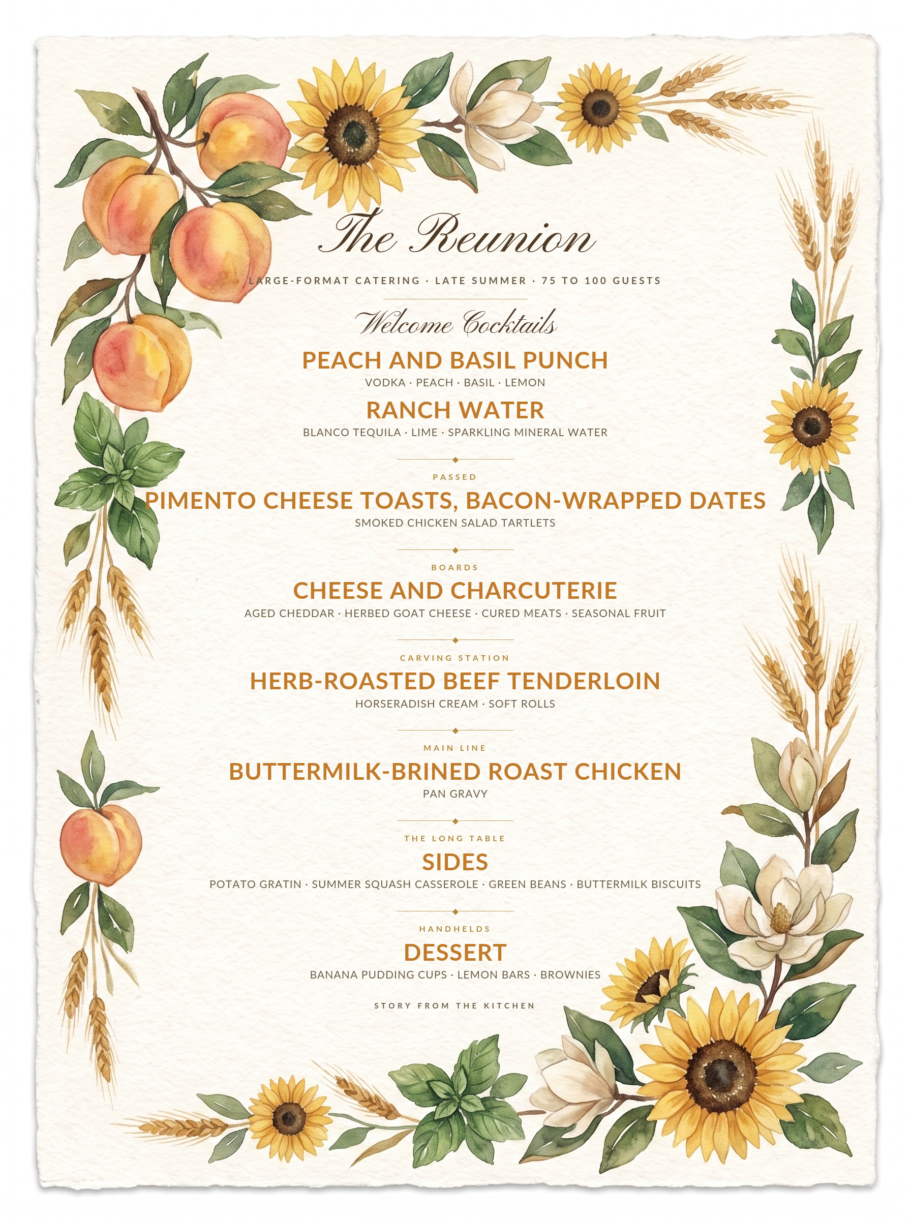 Menu VIII — The Reunion